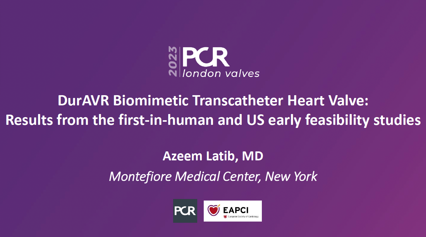 See the Early Feasibility Study (EFS) data presented at PCR London Valves 2023, showing excellent sustained haemodynamic performance at 30 days post-implantation.
